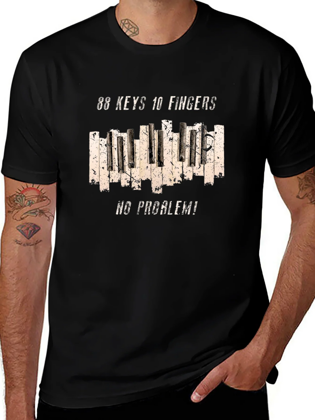 88 Keys 10 Fingers No Problem Graphic Tee product image 1