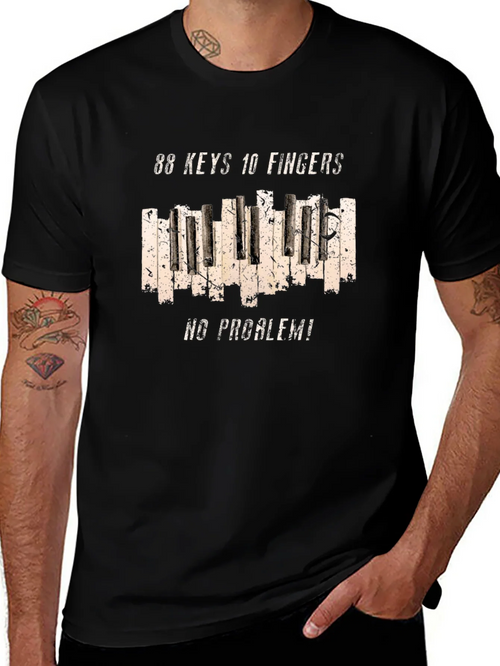 88 Keys 10 Fingers No Problem Graphic Tee product image 1
