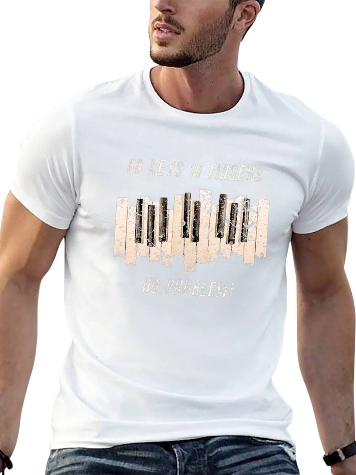 88 Keys 10 Fingers No Problem Graphic Tee product image 12