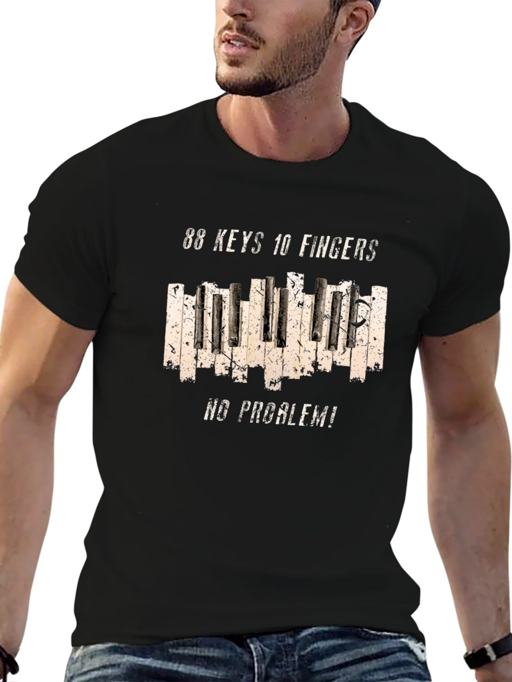 88 Keys 10 Fingers No Problem Graphic Tee product image 6