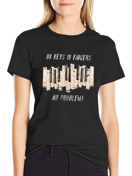 88 Keys 10 Fingers No Problem Graphic Tee product image 2