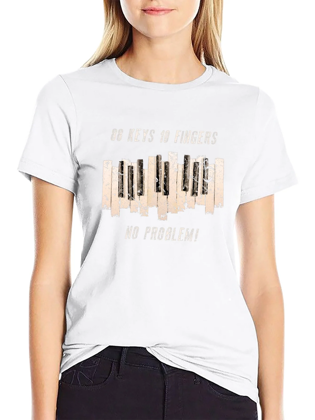 88 Keys 10 Fingers No Problem Graphic Tee product image 8