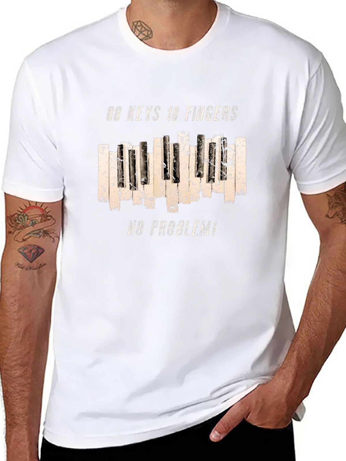 88 Keys 10 Fingers No Problem Graphic Tee product image 7