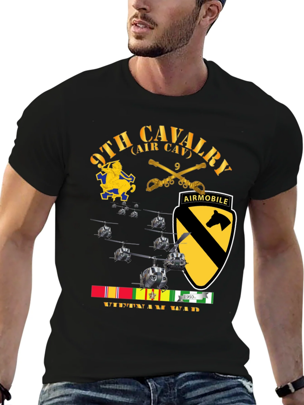 9th Cavalry Air Mobile Vietnam War T-Shirt product image 6