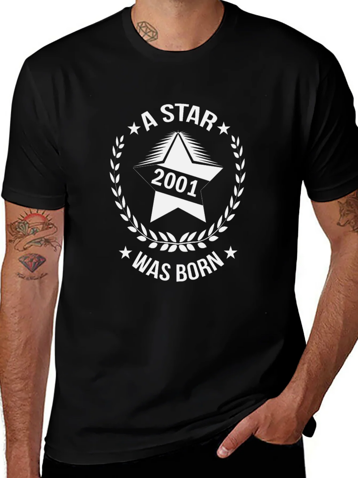 A Star Was Born in 2001 T-Shirt - Birthday Gift Tee product image 1