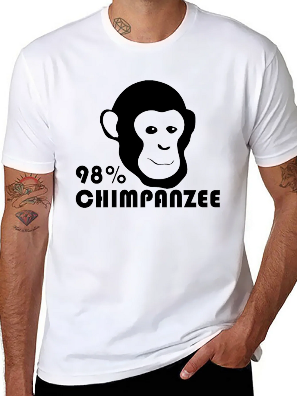 98% Chimpanzee Black Graphic Tee - Novelty T-Shirt product image 7