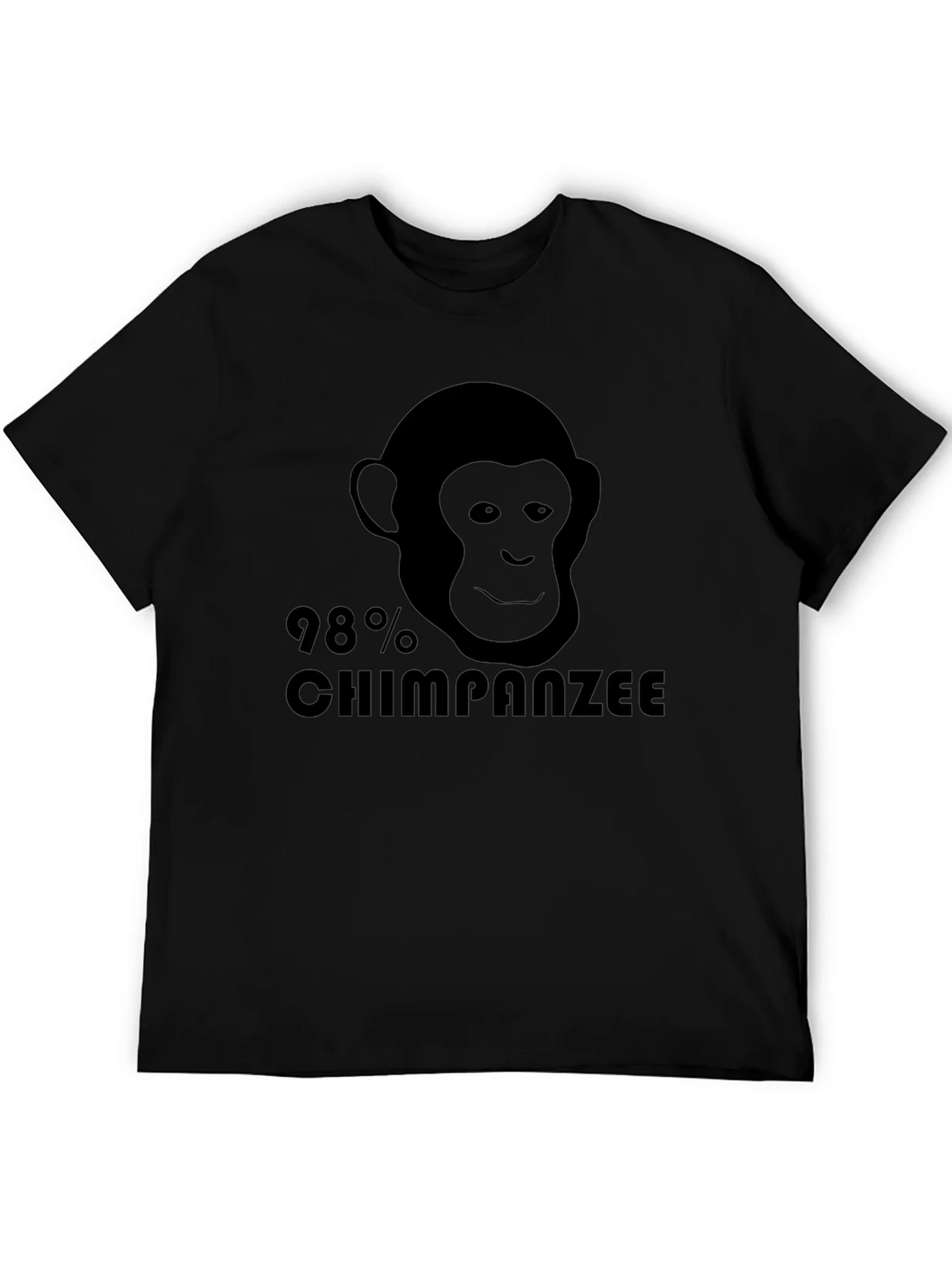 98% Chimpanzee Black Graphic Tee - Novelty T-Shirt product image 5