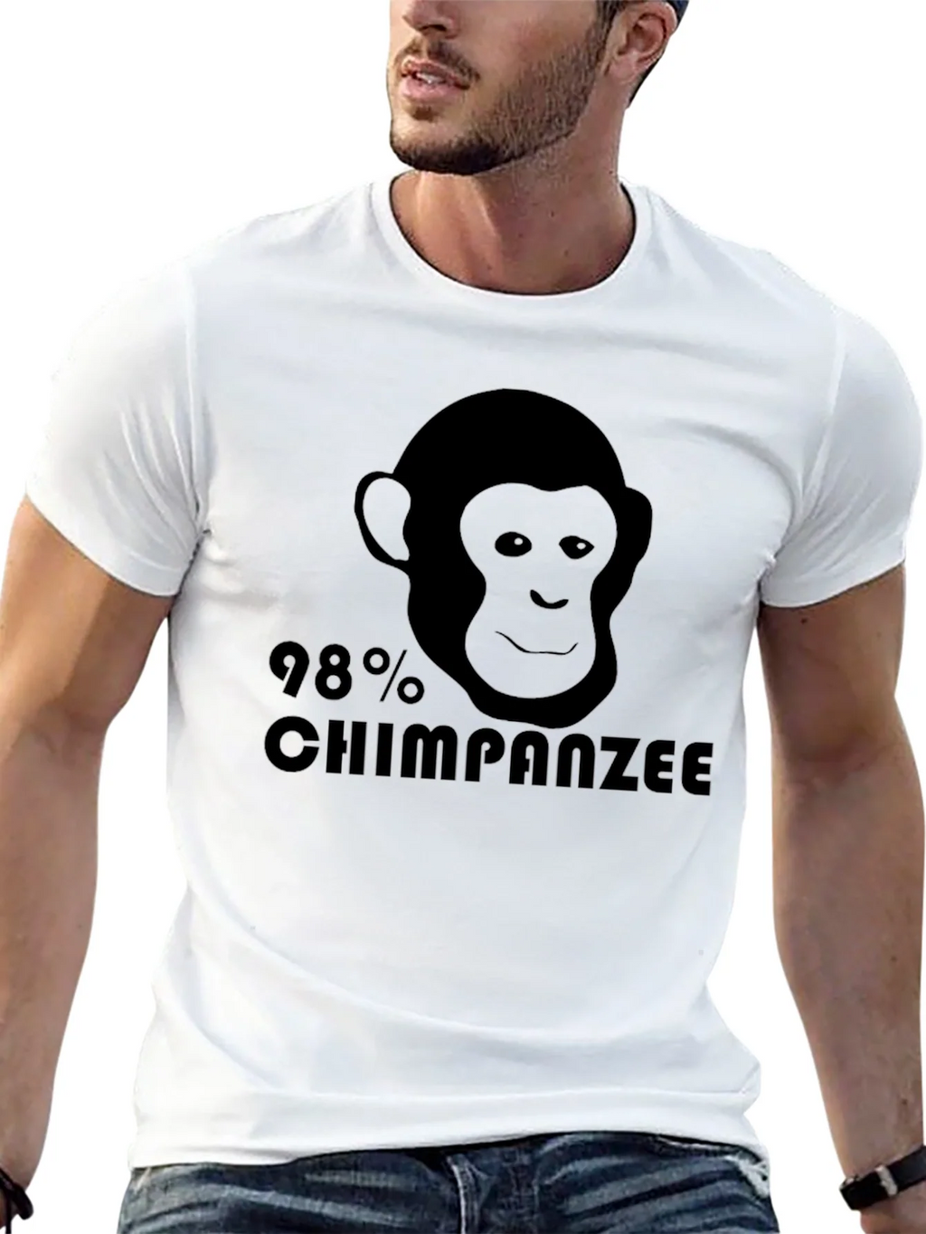 98% Chimpanzee Black Graphic Tee - Novelty T-Shirt product image 12
