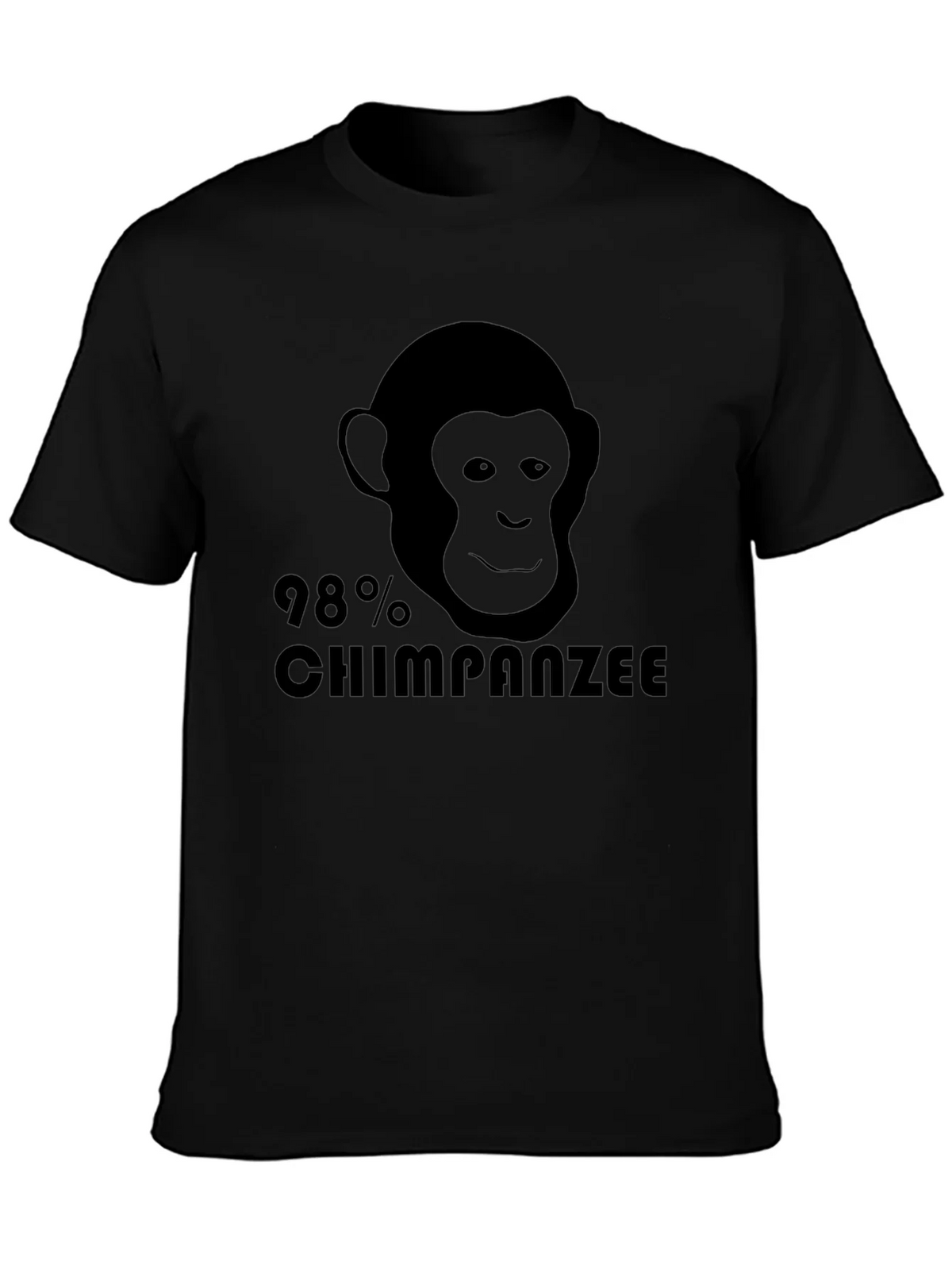 98% Chimpanzee Black Graphic Tee - Novelty T-Shirt product image 3