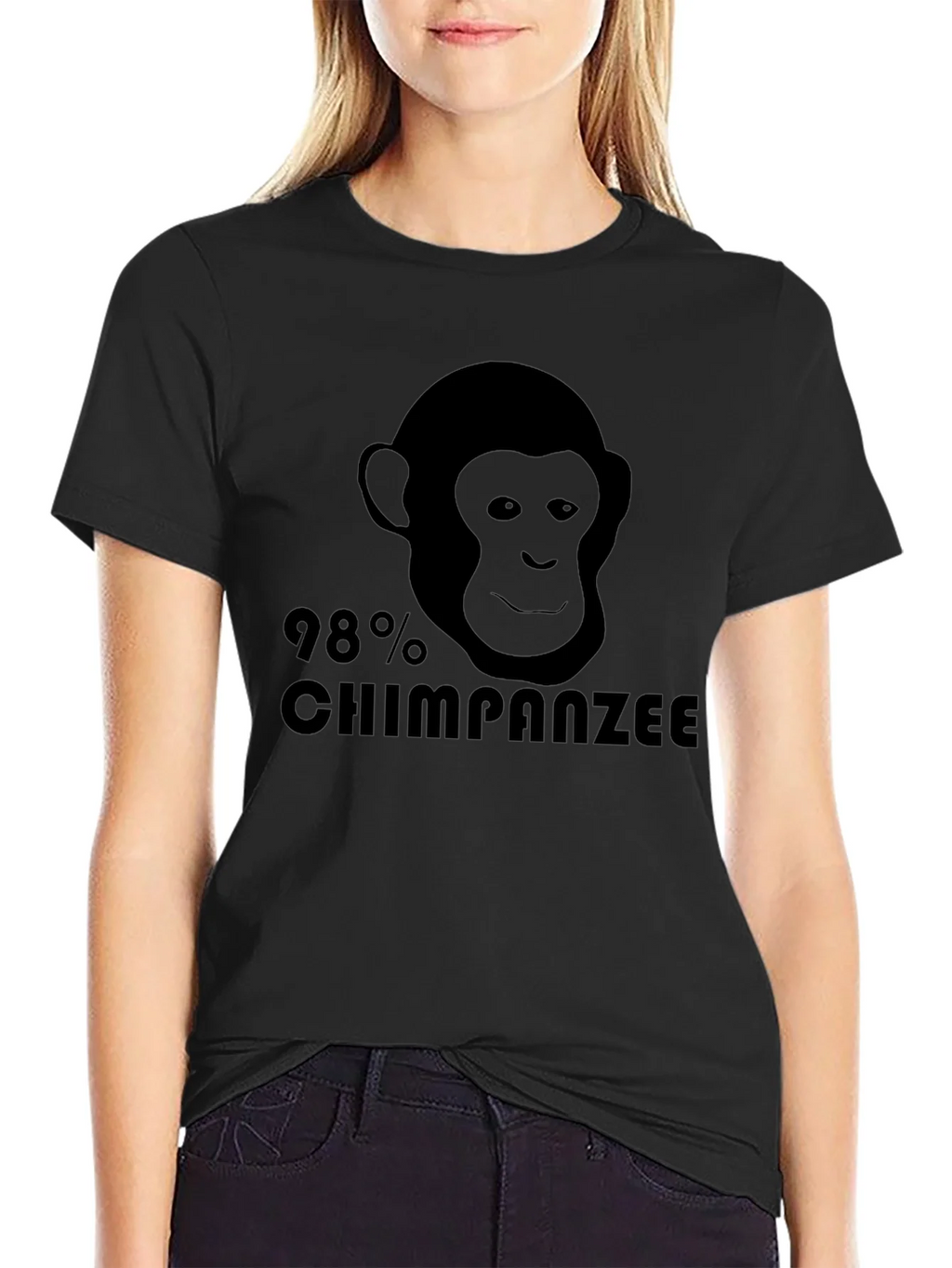98% Chimpanzee Black Graphic Tee - Novelty T-Shirt product image 2