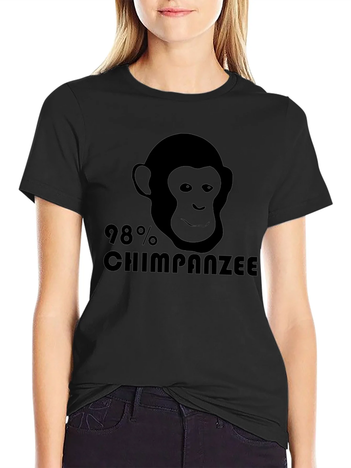 98% Chimpanzee Black Graphic Tee - Novelty T-Shirt product image 2